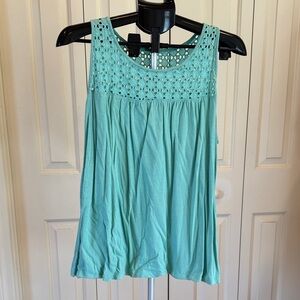 Old Navy Mint Crochet Yoke Tank